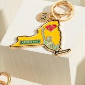 New York State Keychain NY Shaped Key Ring